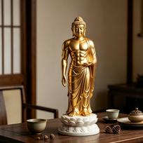 Muscle Buddha Statue Creative Portable Resin Craft Figurine for Home Living Room Office Decor Style A brown