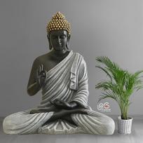 Resin Meditating Sitting Buddha, Lord Gautam Buddha Statue, Black Grey Color black