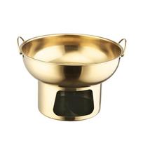 Traditional Stainless Steel Small Hotpot Thickened Tom Yum Hot Pot Dessert Hotpot  Restaurants 20 cm/7.87 in-Style A gray