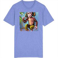 Monkey Listening To Music T Shirt 4XL gray