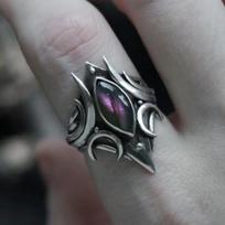 Gothic retro ring for men women unisex geometric purple zircon index finger ring vintage style jewelry resizable