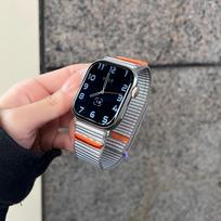 Nylon Loop Velcro Strap For Applewatchs10 Apple Watch Iwatch987Se (1/2/3 generation 42mm)/44/45/46/49mm universal oranžinė