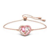 Swarovski Gema Pink White Symmetrical Heart Bracelet Women bracelet Rose-Gold 5653012 Box (Random Color) beige