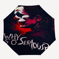 1pc Joker Why So Serious? Automatic Open Close Umbrella with 8-Rib Windproof Canopy Compact Portable Travel Umbrella10300 black
