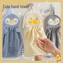 Fluffy Coral Fleece Hangable Children's Hand Towel - Absorbent, Lint-Free, Cute Bathroom Accessory gray