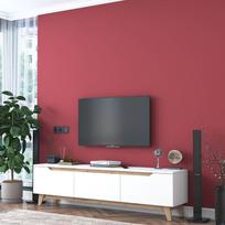 Prekė su pažeista pakuote. TV staliukas Kalune Design D1 2472, balta sp./riešuto sp., 35 cm x 180 cm x 48.6 cm
