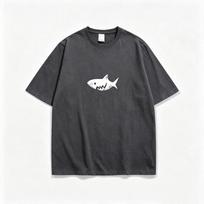 ZAZOMDE 2026 Unisex Retro Minimalist Shark Graphic T Shirt Unisex Oversized Short Sleeve Soft Cotton Fashion Casual Outfits L