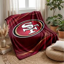 San Francisco 49ers Flannel Fleece Blanket Cozy Warm Throw Blanket For Couch Bed Travel All Season Use 75x90cm