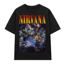 Nirvana Kurt Cobain T-Shirt Rock Tour Vintage Style Graphic Tee S-4XL M black