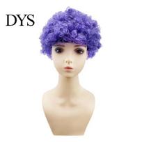 Fluffy Cosplay Wig Short Bob Afro for Adults, Clown with Funny Wigs Bangs, Synthetic Curly Halloween Costume Fancy Party