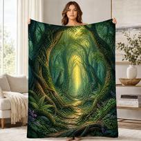 Enchanted Forest Path Coral Fleece Blanket 75cm*90cm
