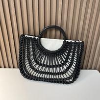 Trendy retro hollow bag, portable woven bag, high-end sense, large-capacity seaside vacation beach bag 42*31cm