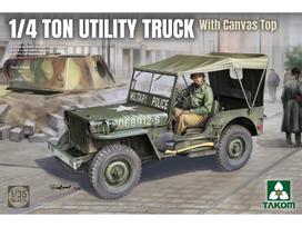Takom - Willys Jeep 1/4 Ton Utility Truck with Canvas Top, 1/35, 2214