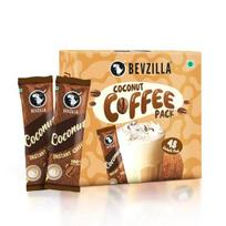 Bevzilla 48 tirpios kavos miltelių pakeliai (Kokoso) - 96 gramai | Pagamina 48 puodelius | Arabikos kava | Lengva nešti beige
