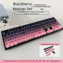 Translucent Sided Gradient Keycaps Purple Green Heat Sublimation Side Printed Keycaps Five-Sided Original Height PBT Keycaps šviesiai mėlyna spalva
