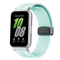 Magnetinis dirželis Samsung Galaxy Fit 3 Juosta Metalinė jungtis Išmaniojo laikrodžio apyrankė Correa Galaxy Fit3 Silikoninis dirželis Priedai for Galaxy Fit 3 rožinė