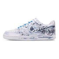Nike Court Vision 1 Abrasion Resistant Breathable Low top Skateboard Shoes Men's White Gray Blue DH2987-101(Team656-QD) 40 white