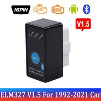 Elm327 Bluetooth OBD2 V1.5 Elm 327 V 1.5 OBD 2 automobilių diagnostikos įrankio skaitytuvas Mini Elm-327 OBDII adapterio automatinis diagnostikos įrankis