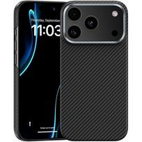Juodas „Benks Magnetic Armor Air 600D“ kevlaro dėklas su metaliniu rėmeliu (C.K.FL.AP.BK.A073), skirtas iPhone 18 Pro Max / iPhone 17 Pro Max