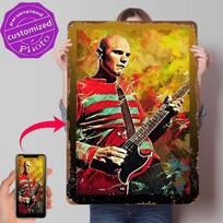 BILLY CORGAN Metal Poster Customized Wall Art Retro Vintage Metal Signs for Man Cave Bedroom Decorations Decoration Gaming House 20x30cm（7.8x11.8inch）