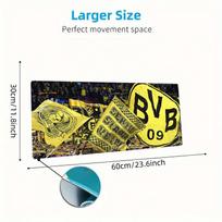 Dortmund Team Logo Mouse Pad, Large Gaming Desk Mat, Non-slip XXL Mousepad for Laptop & Tablet, Mini PC Playmat with Stitched Edges 30cmx60cm(11.8x23.6inch)