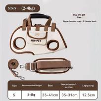 Portable Pets Outdoor Carrying Bag Dogs Cats With Harnesses Clip Adjustable Shoulder Handheld Travel Carrier For Hiking Daily L brown
