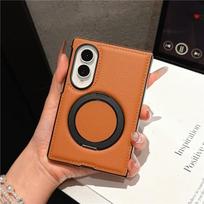 360 Rotating Metal Finger Holder For Magsafe Magnet Case For Samsung Galaxy Z Fold 8 Fold8 Wide 5G Premium Leather Stand Cover Galaxy Z Fold 8 ruda