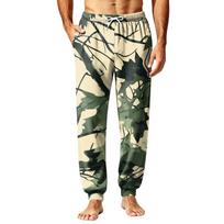 Men's Fall Winter Sleep Pants Cozy Pajama Bottoms for Home Relaxation L