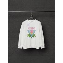 Casablanca Streetwear Unisex Crewneck Sweatshirt With Ping Pong Triangle Print Heavyweight Loopback Cotton Large