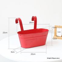 Hanging Flower Pot Colorful Metal Iron Planter Detachable Hooks for Railing Fence Balcony Patio Yard Use A31