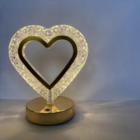 1PC Modern Dimmable LED Crystal Desk Lamp with Touch, USB Rechargeable Love