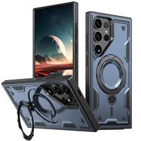 Dvisluoksnis šarvuotas dėklas Samsung Galaxy S25 S24 Ultra Edge S23 FE Plus S22 Ultra S21 telefonams su magnetiniu laikikliu Magsafe Galaxy S23+ raudona