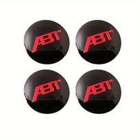 4pcs Compatible for Golf Passat Jetta Touareg Tiguan Caddy Vento Bora Mk6 Wheel Center Hub Caps Emblems with Adhesive Tape ABT-Pattern Compatible A black