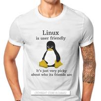 Linux Operating System Tux Penguin Men's TShirt User Friendly Just Picky Distinctive T Shirt Original Casual Sweats New Trend... S įvairiaspalvis