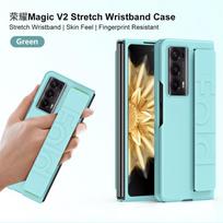 Wrist Hand Strap Case For Honor Magic V2 Protective Cover Fold Phone Fundas Coque Capa For Honor Magic V2 gray
