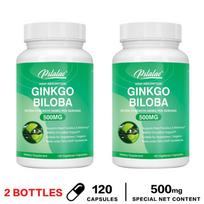 Pslalae Ginkgo Biloba Capsules, 500mg, Ginkgo Biloba Supplement, Suitable for Both Men and Women 120*2