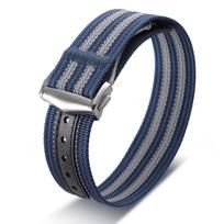 Briaunota nailoninė laikrodžio apyrankė 20 mm Omega kariniam sportiniam laikrodžiui, sulankstoma sagtimi, apyrankė balistinio audinio dirželio priedams 20mm gray