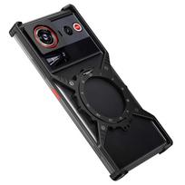 Mechanical Gear MagSafe Holder Borderless Metal Phone Case For ZTE nubia Z80 Ultra juoda