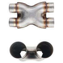 Car Modification Exhaust Pipe Adapter for XY Type - 51MM, 57MM, 63MM Connection Accessories X-Type Connector 2.25 inches (57mm) gray