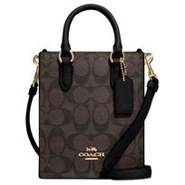 COACH N/S Coated Canvas With Smooth Leather Tote Handbag Mini Women's Black CJ494-IMAA8 One Size 1 black