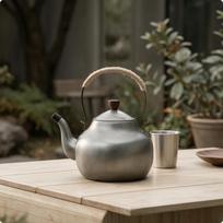 Teapot with Rope Wrapped Handle Food Grade Vintage Tea Kettle Stainless Steel Tea Kettle Large Capacity Cookware Heat Resistant