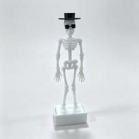 3D Printed Dancing Skeleton Aquarium Bubbler Wear Hat Sunglasses Plastic Dynamic Skeleton Bubbler Air Driven Gothic