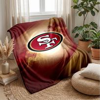 San Francisco 49ers Flannel Fleece Blanket Cozy Warm Throw Blanket For Couch Bed Travel All Season Use 75x90cm