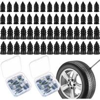 60-Piece Tubeless Tire Repair Pins – Rubber-Coated Metal Kit 12x5.2/15x6.6mm For Car, Motorcycle, Truck, Bicycle – Quick Repair, No Tire Removal black