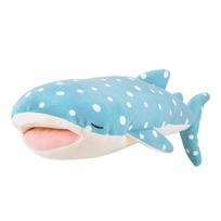 LIV HEART Premium Sleepy Animals Kamu Kamu Jinbei the Whale Shark Body Medium Size 52cm in Fluffy and Pillow, (Approx. Length), Soft, 68841-62 white