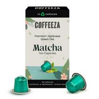 Coffeeza Matcha Green Tea Capsules | 100% Pure Japanese Matcha in Aluminium pods | Compatible with Coffee Machines black
