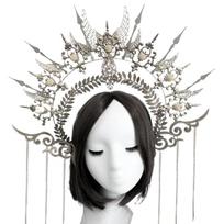 DIY Material Package Lolita Halo Headband Luxury Gothic Beaded Sequin Crown beige