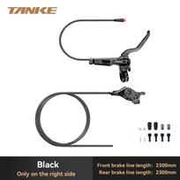 TANKE E-Bike MTB 4 Piston Hydraulic Disc Brake Set 160mm Rotors Oil Pressure Front Rear Ultralight Brake Clamp Mountain Bicycle golden R split-type black