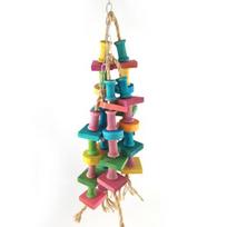 Pet Bird Parrot Gift Wooden Block Ladder Hamster Swing Bridge Cage Hanging Toy