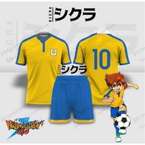 Jersey Set Jersey Inazuma Eleven Anime Football 3d Print Set Men Fashion T-shirt+Short  Atasan Sports Tracksuit Suit Kids 100 yellow